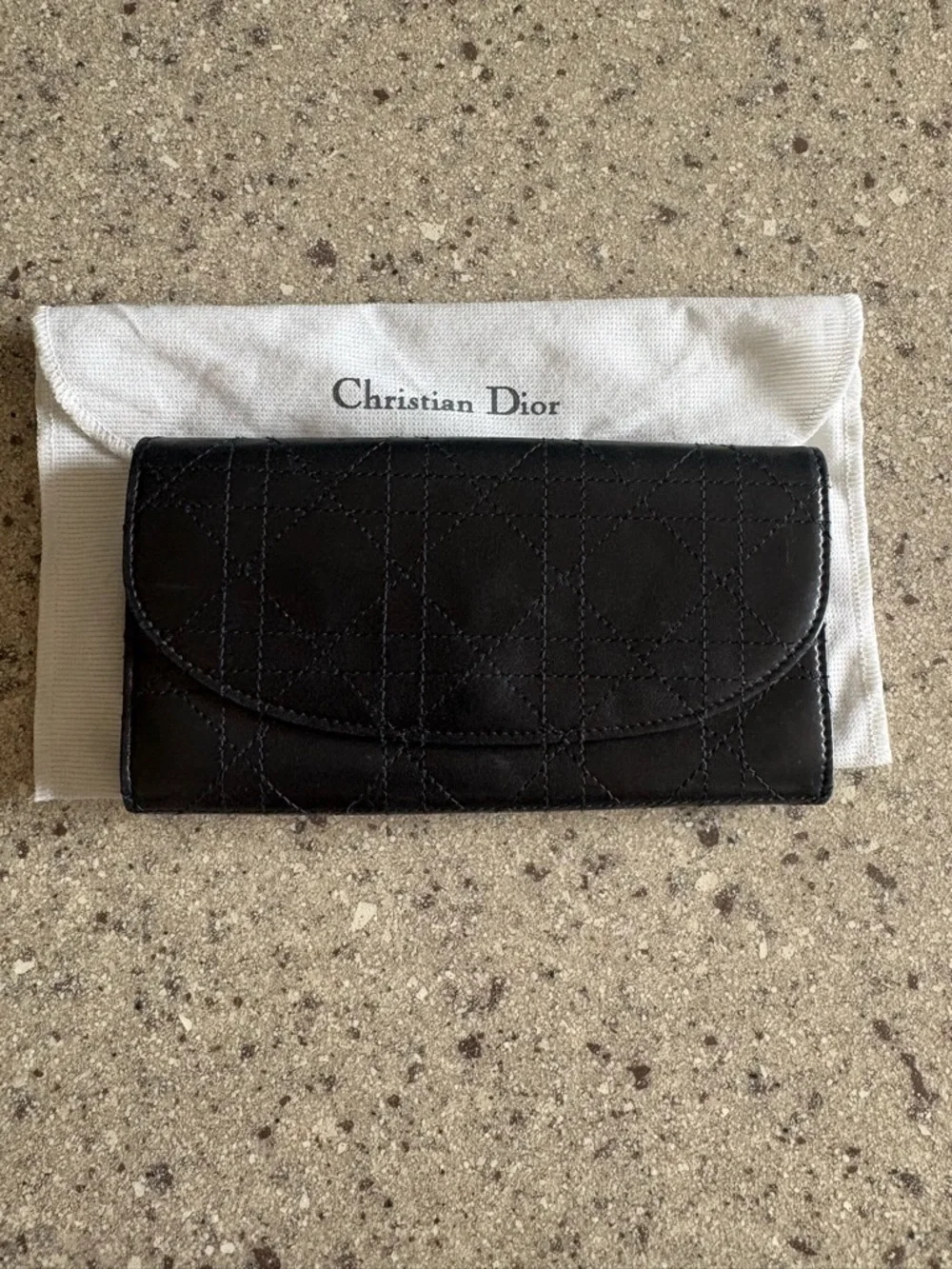 Dior Black Quilted Leather Wallet